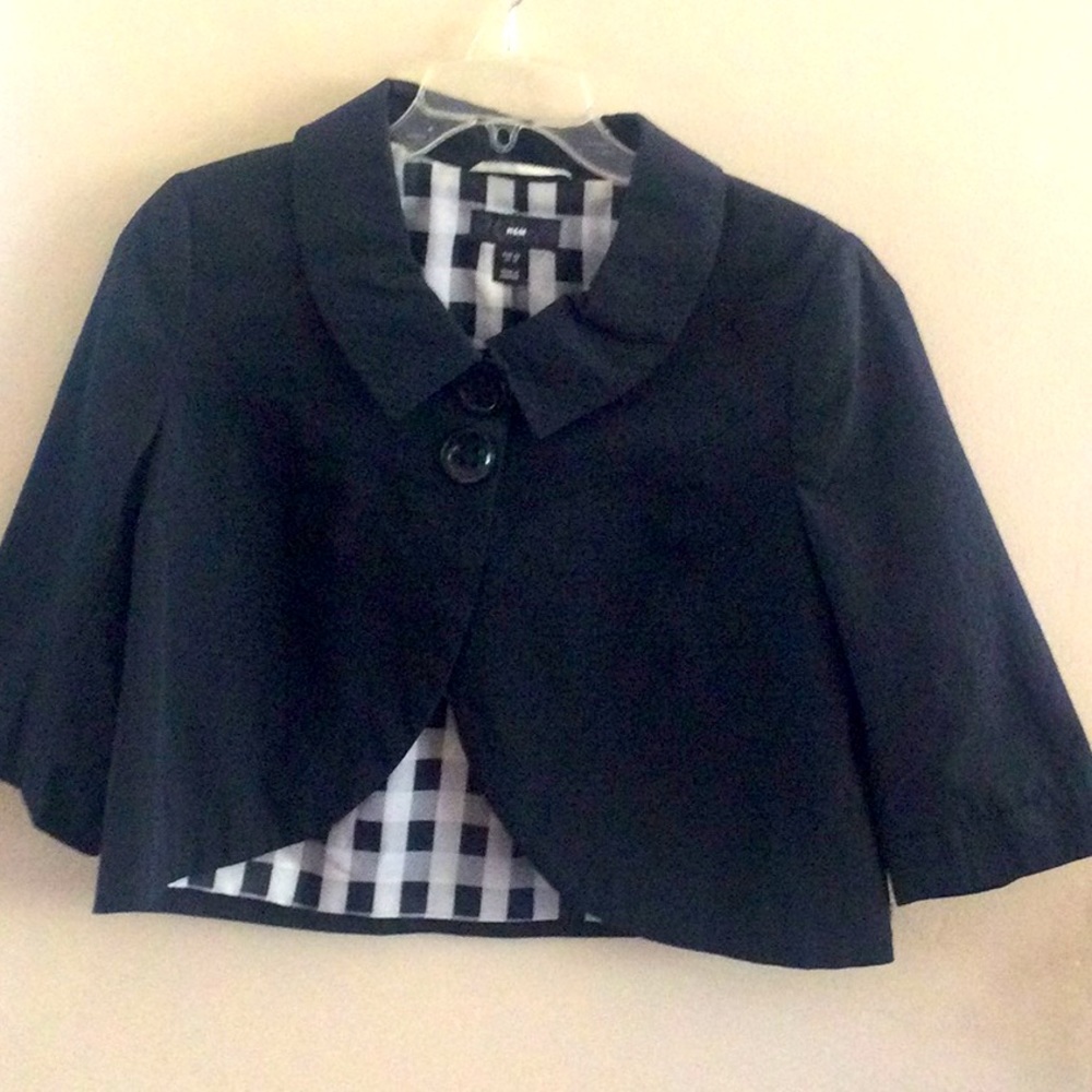 New no tags H&M 3/4 sleeve crop jacket size 12